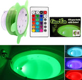 GlowTub V1 LED Bath & Spa Light with Remote Control – Waterproof Colour Changing Underwater Bath Light with 16 Colours, Dimming & Strobe Effect