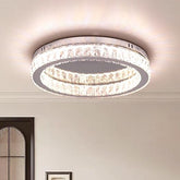 Dimmable Crystal Ceiling Light 48W LED Chandelier with Remote & APP Control - Rectangle K9 Crystal Design
