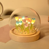 Colorful 20 Tulips Flower Night Lamp with Fairy Lights – Cute Battery Powered Bedroom Decor Gift