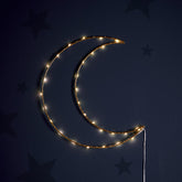 Gold Ramadan Light Up Moon Hanging Decoration – Warm White LED Battery Operated with Timer 30cm