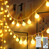 Globe String Lights 120LED Warm White 15M Fairy Lights with Remote