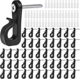 50 Pack Q-Hanger Screw-in Hooks with Safety Buckle – Heavy-Duty Outdoor Hooks for String Lights, Fairy Lights, Plants & Decorations – Hang Your Lights with Confidence, Whatever the Weather