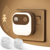 Smart doorbell with night light feature on a brown background