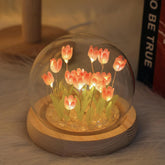 20 Tulips Flower Night Lamp with Fairy Lights – Cute Battery Powered Bedroom Decor Gift