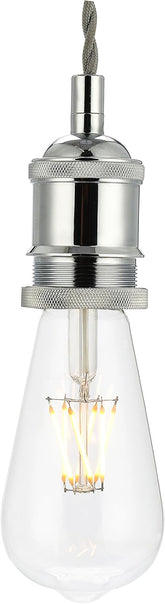 Light bulb with metallic base on a white background