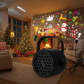 Christmas Projector Light with 16 Slides – LED Xmas Projector for Indoor & Outdoor Christmas Decorations, Santa, Snowman, Reindeer & Snowflake