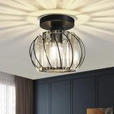 LED Black Crystal Flush Mount Ceiling Chandelier