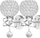 Modern Style Crystal Pendant Wall Lamp - E14 Socket LED Light