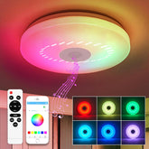 Ceiling light fixture with RGB color changing options and remote control