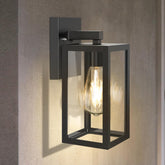 Modern outdoor wall light fixture on a concrete wall