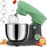 Small Stand Mixer 1500W – 10 Speed Food Mixer with 5.5L Bowl – Lightweight Dough Mixer for Baking & Cakes (Green Gray)