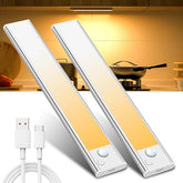 2 Pack Rechargeable LED Cabinet Light - Motion Sensor Ultra-Thin Under Cabinet Lighting
