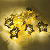 Ramadan Eid Mubarak String Lights – Battery Powered Moon Star Lantern LED Decorative Lights for Indoor & Outdoor Use