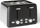 Amazon Basics 4 Slice Toaster 1500W – Extra Wide Slots, 7 Shade Settings, Removable Crumb Tray, High Lift, Black – UK
