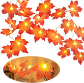 3M 20 LED Fall Maple Leaf Fairy Lights Autumn Garland Orange Leaves USB Powered Remote Indoor Window Home Autumn Decoration