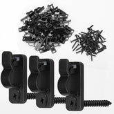 60 Pack Outdoor String Light Clips with Screw-in Hooks – Black Metal Cable Hangers for Garden, Patio, Fence & Christmas Decorations