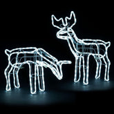 Christow White LED Reindeer Family Outdoor Christmas Decoration 2pc Set