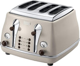 Icona Vintage 4 Slot Toaster – Beige | Reheat, Defrost, Bagel Function & 6 Browning Settings – CTOV4003BG