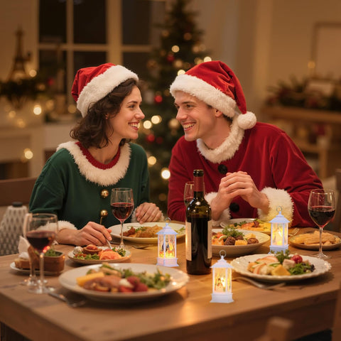 3PCS White Christmas Lanterns with LED Tea Light 3PCS White Christmas Lanterns with LED Tea Light