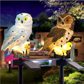 Owl Solar LED Garden Light Outdoor Waterproof Lawn Ornament, Decorative Owl Statue Solar Powered Yard Lamp for Patio, Pathway & Garden Décor (Brown)
