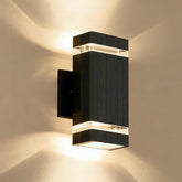 Modern Black Up & Down Outdoor Wall Light – Weatherproof Garden & Patio Lighting – GU10 Bulbs, Waterproof – Energy-Efficient Exterior Wall Lamp for UK Homes