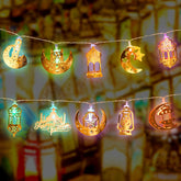 Ramadan Multicolor String Lights – 10 LED Moon Star Eid Decorative Lights with 7 Color Slow Flash
