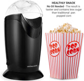 Andrew James 1200W Hot Air Popcorn Maker Machine with 8 Cinema Boxes – Black