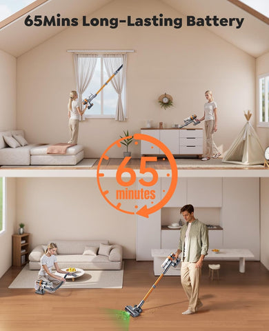 SMOTURE 600W Cordless Vacuum Cleaner, 50KPA Suction, 65Min Runtime, Touch Screen & Wall Mount, Anti-Tangle Design – VAC04 SMOTURE 600W Cordless Vacuum Cleaner, 50KPA Suction, 65Min Runtime, Touch Screen & Wall Mount, Anti-Tangle Design – VAC04