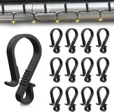Dalugo 40 Pcs Black Plastic Gutter Hooks for Outdoor Lights – S-Shaped Christmas Light Clips for Gutters, Icicle Lights, LED Decorations & Festive Displays