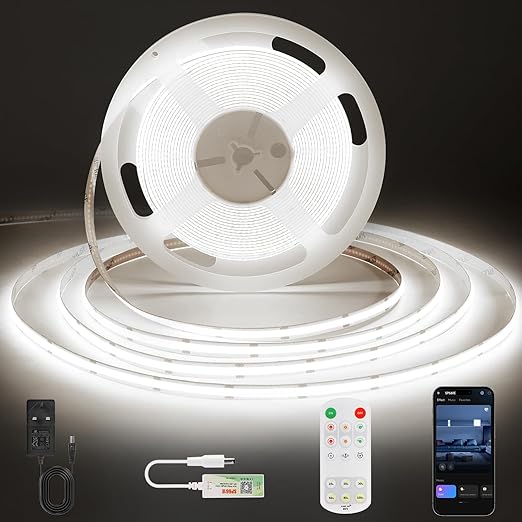 Bedroom with LED strip accent lighting