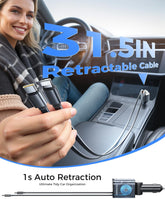 SUPERONE 99W 6-Port Retractable Fast Car Charger Adapter