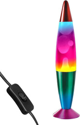 16” Rainbow Lava Lamp, 40Cm Tall | Retro Nostalgia, Calming & Relaxing Motion Wax Light, Decorative Illumination, Sensory Light, Mains Operated