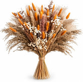 82 Pcs Dried Flowers Bouquet for Fall Decor, Autumn Pampas Grass Decor 44cm Orange natural dried flowers for autumn decor, vase filler and wedding table centrepiece; DIY pack, no vase included.