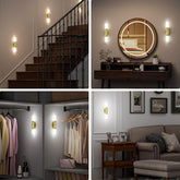 Rechargeable Motion Sensor Wall Sconces with Remote, Gold LED Lamps