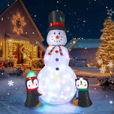 8FT Inflatable Snowman Christmas Decoration with Rotating LED Lights