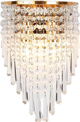 Sparkling Crystal Wall Lamp Vintage Gold E27