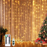 Unihoh Warm White LED Curtain Fairy Lights 3x3m 300 LEDs USB – UK
