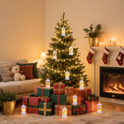 3PCS White Christmas Lanterns with LED Tea Light 3PCS White Christmas Lanterns with LED Tea Light