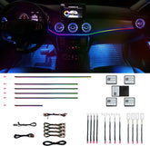 18-in-1 Car Interior Ambient Lights – 128 Colour RGB LED Fibre Optic Strip with APP Control, Music Sync & Multi-Mode Neon Lighting for All Cars