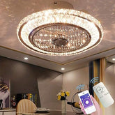 Invisible Ceiling Fan Light with Remote Control - 50cm LED Silent Fan
