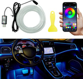 5M USB EL Wire Car Interior Lights – Multi-Colour Flexible LED Strip with APP Control, Dashboard Ambient Lighting for Cars, Trucks & Vans