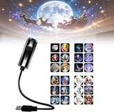 JKKEOXYLIC Christmas Projector Indoor – 24 Festive Scenes, 360° Rotating USB Powered Christmas Light Projector for Bedroom, Living Room & Parties