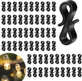 120 Pack Gutter Hooks for Outdoor Lights – Black Reusable Plastic S Clips for Christmas, Icicle & Fairy Lights – Make Your Home Shine Without the Decorating Hassle