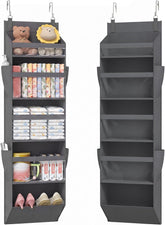 1 Pack over the Door Organiser 5 Section Hanging Storage, Dark Gray