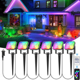 T-SUN 6-in-1 Garden Spot Lights Mains Powered, Remote & App Control, RGB