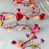 Valentine’s Day Heart Garland String Lights, 6.5FT 25 LED Battery Operated Balloon Heart Decorative Lights for Home and Wedding