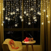 LED Curtain String Lights 3.5M – 96 Warm White Snowflake Fairy Lights