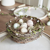 Artificial Easter Egg Nest Tabletop Decoration – Pastel Spring Display for Indoor Styling