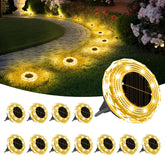 Solar Lights Outdoor Garden, 12 Pack Solar Ground Lights IP65 Waterproof, 8 LED Light Beads for Pathway Yard Walkway Patio Lawn Path (Warm Light)