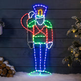 116cm 252 LED Nutcracker Soldier Rope Light Animated Christmas Decoration